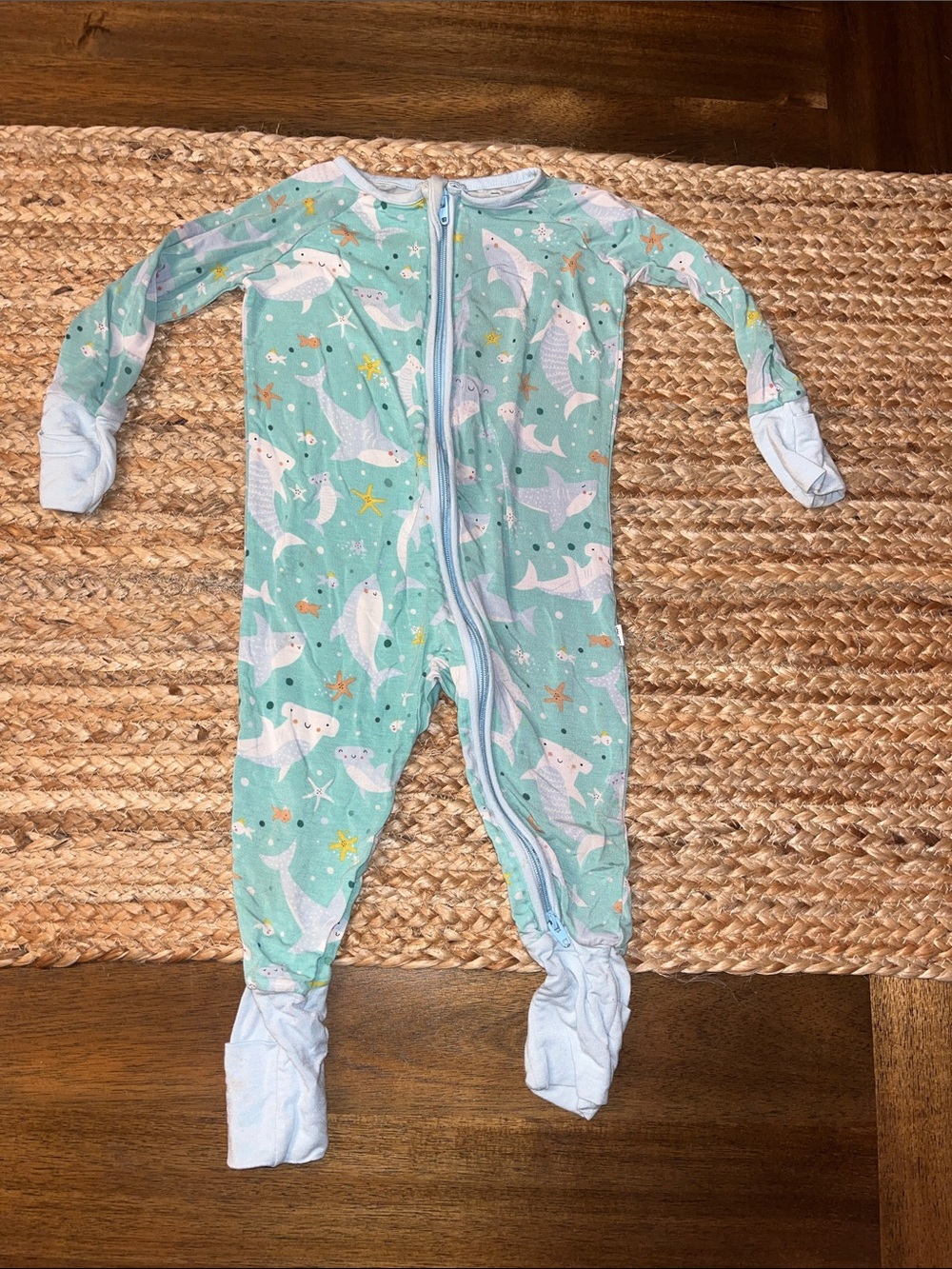 Little Sleepies shark  One-Piece sleeper 3-6m bamboo baby